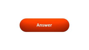 Animation of 'Answer' Button Clicked by Computer Mouse with Color-Changing Effect and Confirmation Tick video