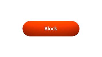 Animation of 'Block' Button Clicked by Computer Mouse with Color-Changing Effect and Confirmation Tick video