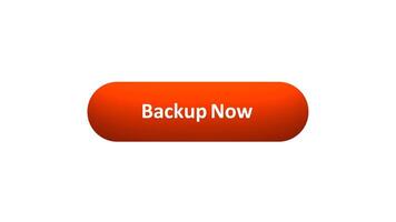Animation of 'Backup Now' Button Clicked by Computer Mouse with Color-Changing Effect and Confirmation Tick video
