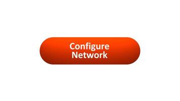 Animation of 'Configure Network' Button Clicked by Computer Mouse with Color-Changing Effect and Confirmation Tick video