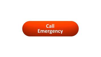 Animation of 'Call Emergency' Button Clicked by Computer Mouse with Color-Changing Effect and Confirmation Tick video
