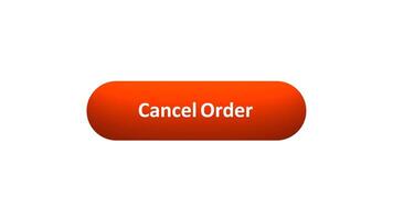 Animation of 'Cancel Order' Button Clicked by Computer Mouse with Color-Changing Effect and Confirmation Tick video