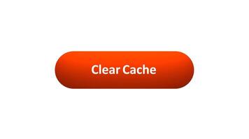 Animation of 'Clear Cache' Button Clicked by Computer Mouse with Color-Changing Effect and Confirmation Tick video