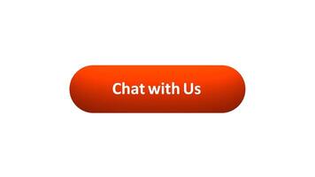 Animation of 'Chat with Us' Button Clicked by Computer Mouse with Color-Changing Effect and Confirmation Tick video