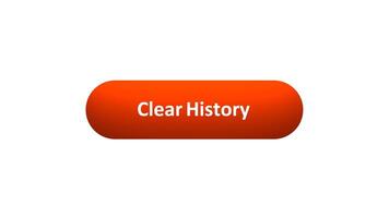 Animation of 'Clear History' Button Clicked by Computer Mouse with Color-Changing Effect and Confirmation Tick video