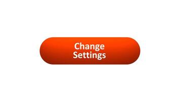 Animation of 'Change Settings' Button Clicked by Computer Mouse with Color-Changing Effect and Confirmation Tick video