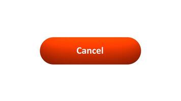 Animation of 'Cancel' Button Clicked by Computer Mouse with Color-Changing Effect and Confirmation Tick video
