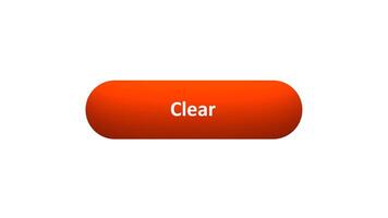 Animation of 'Clear' Button Clicked by Computer Mouse with Color-Changing Effect and Confirmation Tick video