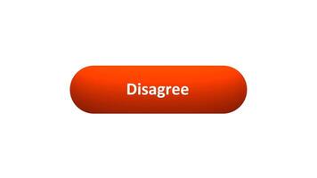 Animation of 'Disagree' Button Clicked by Computer Mouse with Color-Changing Effect and Confirmation Tick video