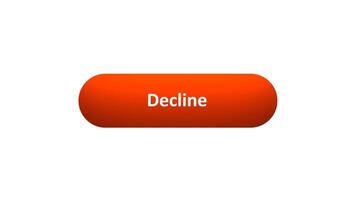 Animation of 'Decline' Button Clicked by Computer Mouse with Color-Changing Effect and Confirmation Tick video