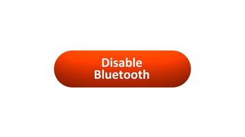 Animation of 'Disable Bluetooth' Button Clicked by Computer Mouse with Color-Changing Effect and Confirmation Tick video