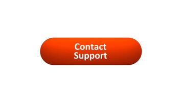 Animation of 'Contact Support' Button Clicked by Computer Mouse with Color-Changing Effect and Confirmation Tick video
