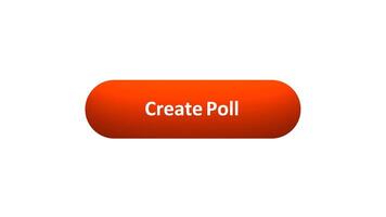 Animation of 'Create Poll' Button Clicked by Computer Mouse with Color-Changing Effect and Confirmation Tick video