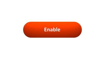 Animation of 'Enable' Button Clicked by Computer Mouse with Color-Changing Effect and Confirmation Tick video