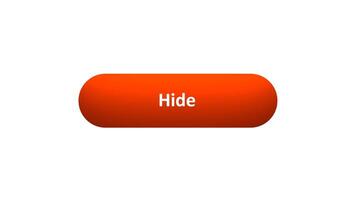 Animation of 'Hide' Button Clicked by Computer Mouse with Color-Changing Effect and Confirmation Tick video