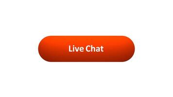 Animation of 'Live Chat' Button Clicked by Computer Mouse with Color Changing Effect and Confirmation Tick video