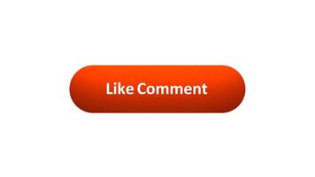 Animation of 'Like Comment' Button Clicked by Computer Mouse with Color-Changing Effect and Confirmation Tick video