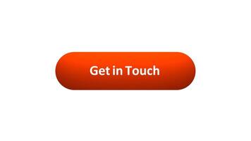 Animation of 'Get in Touch' Button Clicked by Computer Mouse with Color-Changing Effect and Confirmation Tick video