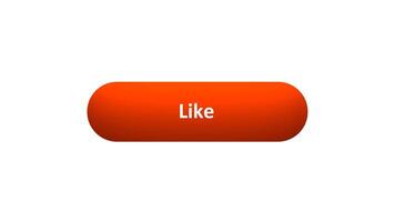 Animation of 'Like' Button Clicked by Computer Mouse with Color-Changing Effect and Confirmation Tick video