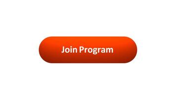 Animation of 'Join Program' Button Clicked by Computer Mouse with Color-Changing Effect and Confirmation Tick video