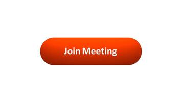 Animation of 'Join Meeting' Button Clicked by Computer Mouse with Color-Changing Effect and Confirmation Tick video