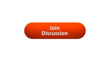 Animation of 'Join Discussion' Button Clicked by Computer Mouse with Color-Changing Effect and Confirmation Tick video