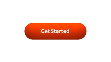 Animation of 'Get Started' Button Clicked by Computer Mouse with Color-Changing Effect and Confirmation Tick video