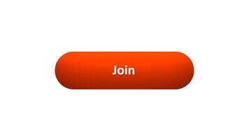 Animation of 'Join' Button Clicked by Computer Mouse with Color-Changing Effect and Confirmation Tick video