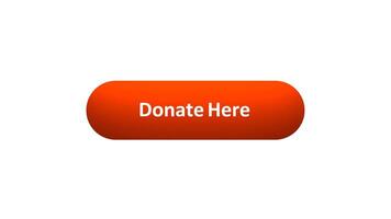 Animation of 'Donate Here' Button Clicked by Computer Mouse with Color-Changing Effect and Confirmation Tick video