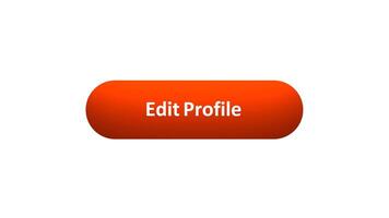 Animation of 'Edit Profile' Button Clicked by Computer Mouse with Color-Changing Effect and Confirmation Tick video