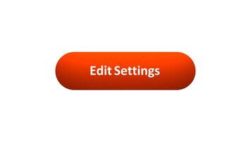 Animation of 'Edit Settings' Button Clicked by Computer Mouse with Color-Changing Effect and Confirmation Tick video