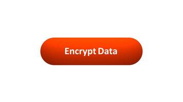 Animation of 'Encrypt Data' Button Clicked by Computer Mouse with Color-Changing Effect and Confirmation Tick video