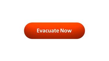 Animation of 'Evacuate Now' Button Clicked by Computer Mouse with Color-Changing Effect and Confirmation Tick video