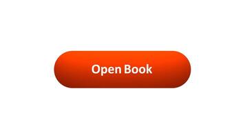 Animation of 'Open Book' Button Clicked by Computer Mouse with Color-Changing Effect and Confirmation Tick video