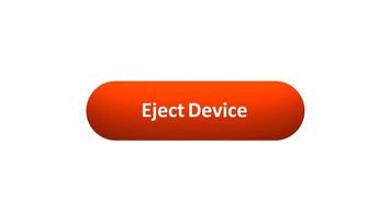 Animation of 'Eject Device' Button Clicked by Computer Mouse with Color-Changing Effect and Confirmation Tick video