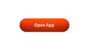 Animation of 'Open App' Button Clicked by Computer Mouse with Color-Changing Effect and Confirmation Tick video