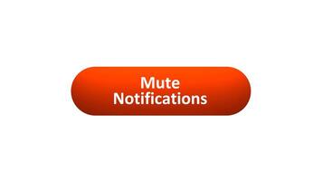 Animation of 'Mute Notifications' Button Clicked by Computer Mouse with Color-Changing Effect and Confirmation Tick video