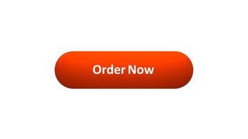 Animation of 'Order Now' Button Clicked by Computer Mouse with Color-Changing Effect and Confirmation Tick video