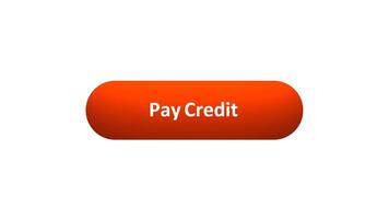 Animation of 'Pay Credit' Button Clicked by Computer Mouse with Color-Changing Effect and Confirmation Tick video