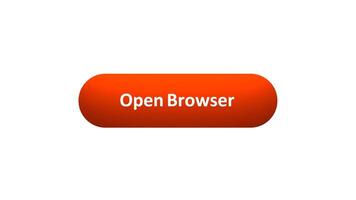 Animation of 'Open Browser' Button Clicked by Computer Mouse with Color-Changing Effect and Confirmation Tick video
