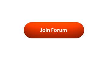 Animation of 'Join Forum' Button Clicked by Computer Mouse with Color-Changing Effect and Confirmation Tick video