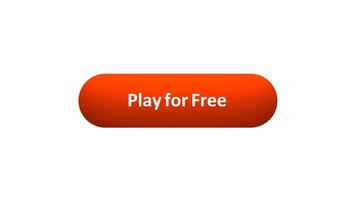 Animation of 'Play for Free' Button Clicked by Computer Mouse with Color-Changing Effect and Confirmation Tick video