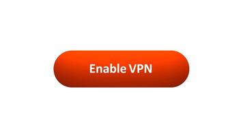 Animation of 'Enable VPN' Button Clicked by Computer Mouse with Color-Changing Effect and Confirmation Tick video