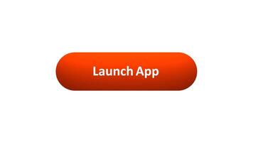Animation of 'Launch App' Button Clicked by Computer Mouse with Color-Changing Effect and Confirmation Tick video