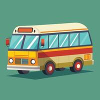 a bus is shown in a flat style vector