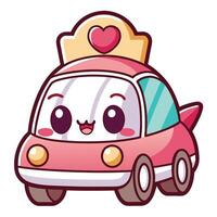 a cartoon car with a heart on top vector