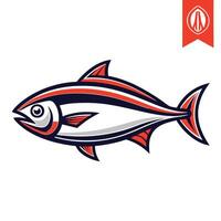 a fish with red white and blue stripes vector