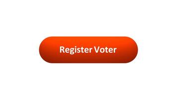 Animation of 'Register Voter' Button Clicked by Computer Mouse with Color-Changing Effect and Confirmation Tick video