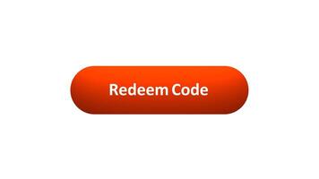 Animation of 'Redeem Code' Button Clicked by Computer Mouse with Color-Changing Effect and Confirmation Tick video