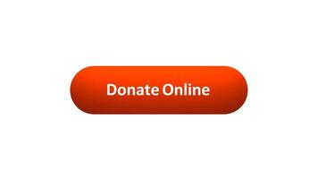 Animation of 'Donate Online' Button Clicked by Computer Mouse with Color-Changing Effect and Confirmation Tick video